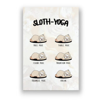 Sloth Yoga Comic Wandbild
