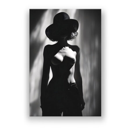 Frauenakt mit Hut Fotografie Wandbild