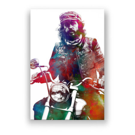 Motorradfahrer Modern Art Wandbild