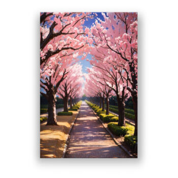 Zauberhafte Blütenallee: Ein Frühlingstraum Japanisch & Asiatisch Wandbild