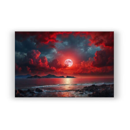 Red Moon – Clouds IIII Landschaft Wandbild