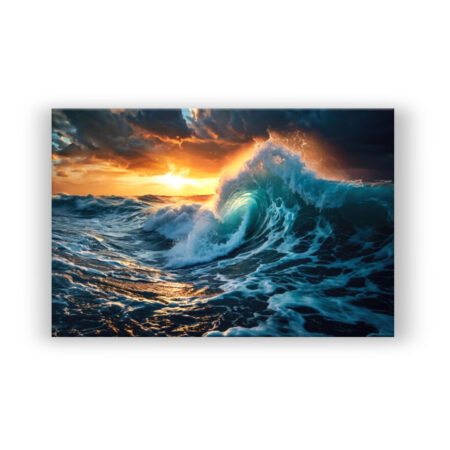 Welle im Abendlicht Fotografie Wandbild