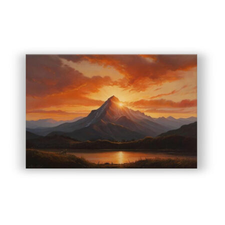 Mountain Sunset 3 Abstrakte Kunst Wandbild