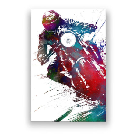 Motorradfahrer sport 5 Minimalistische Kunst Wandbild