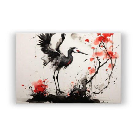 Chinese Crane Painting 2 Japanisch & Asiatisch Wandbild
