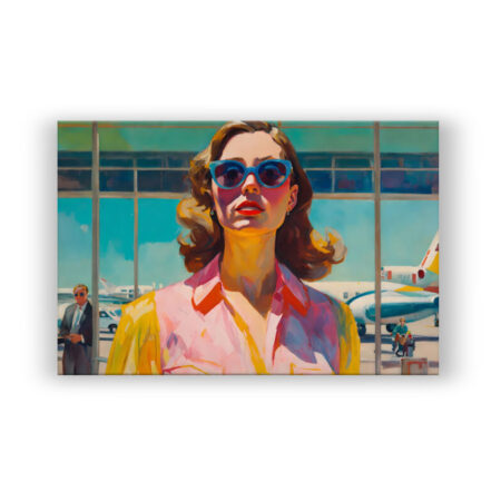 Gemälde einer Frau am Flughafen Malerei Wandbild