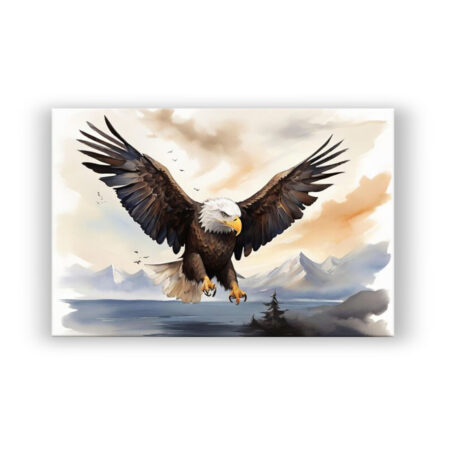 Bald Eagle Brush Painting 3 Landschaft Wandbild