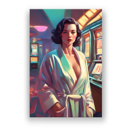 Gemälde einer Frau im Casino Modern Art Wandbild