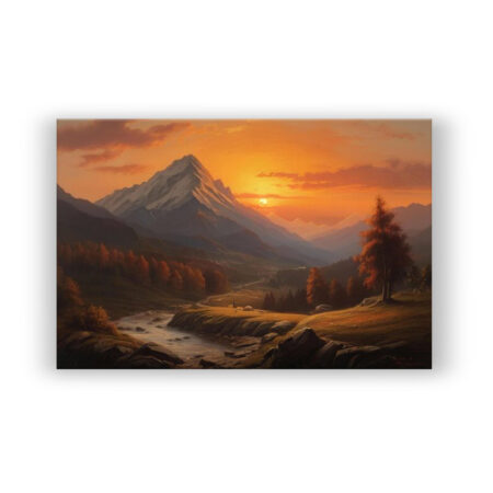 Mountain Sunset 8 Malerei Wandbild