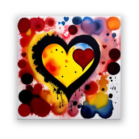 Colored Heart Abstrakte Kunst Wandbild