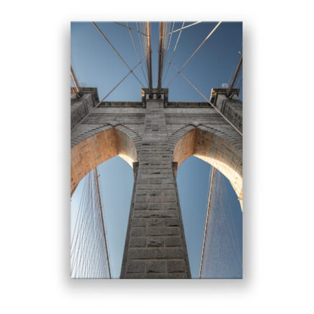 Detail der Brooklyn Bridge bei Sonnenuntergang Fotografie Wandbild