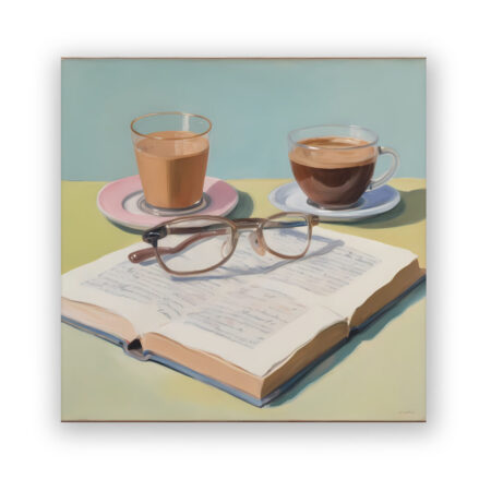 Kaffee & Literatur Malerei Wandbild