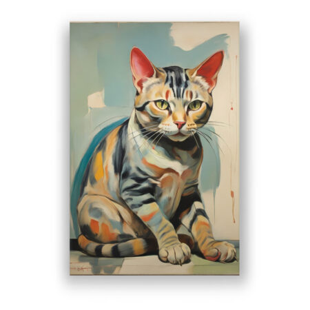 Ernste Katze moderne Malerei Tiermotive Wandbild