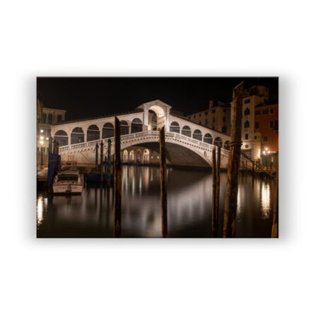 Die Rialtobrücke in Venedig bei Nacht Fotografie Wandbild