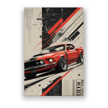 RED MUSTANG v1 Autos Wandbild