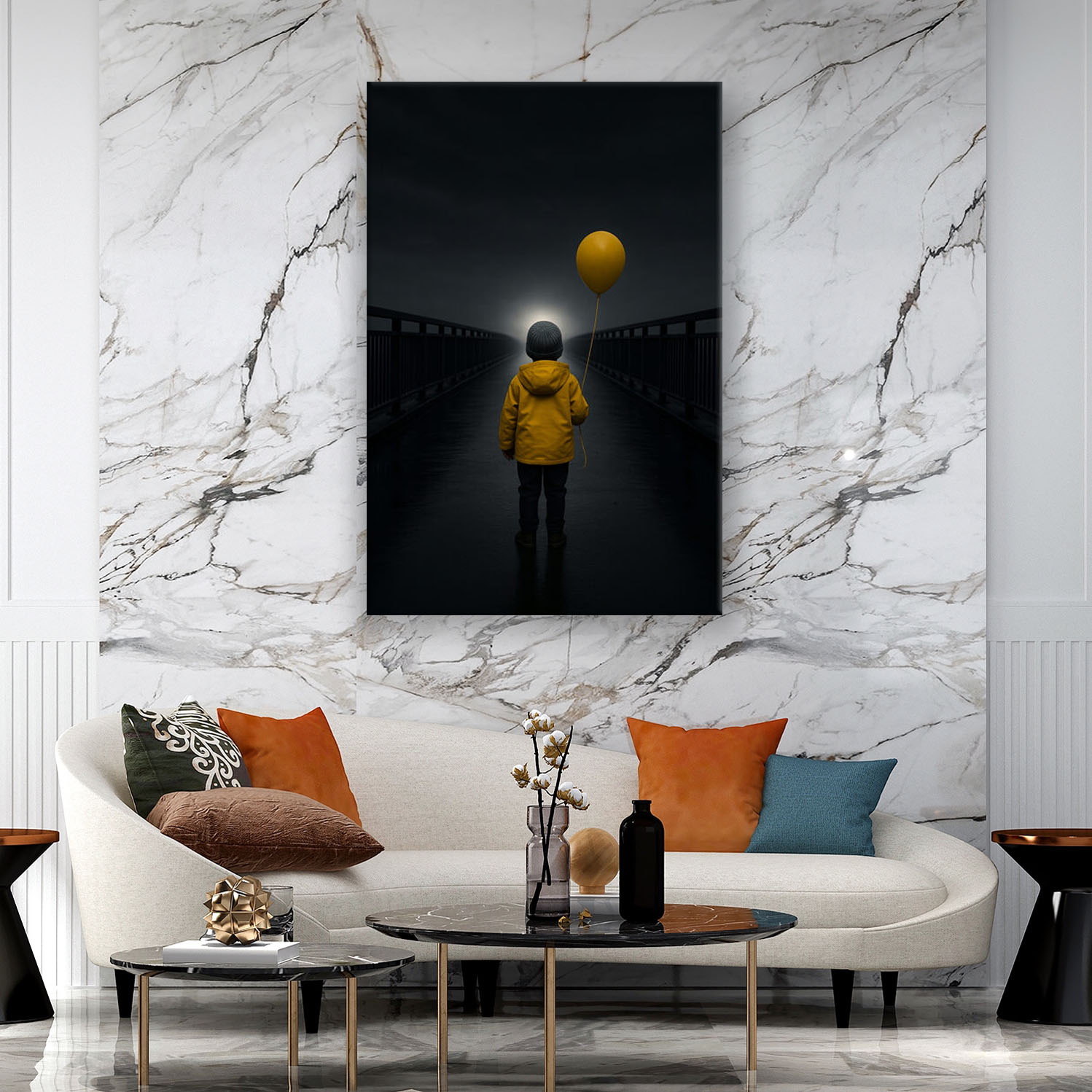 Der gelbe Ballon, Banksy-Kind Wandbild ArtIsGreat Der gelbe Ballon, Banksy-Kind Street Art Wandbild