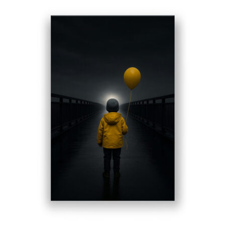 Der gelbe Ballon, Banksy-Kind Street Art Wandbild