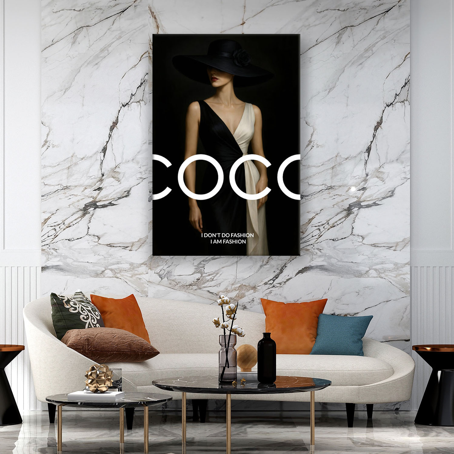 LUXUS COCO FRAU, MODERN KUNST Wandbild ArtIsGreat LUXUS COCO FRAU, MODERN KUNST Luxus Wandbild