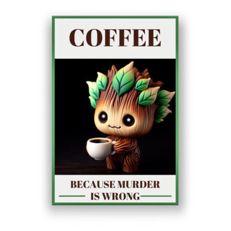 COFFEE BECAUSE MURDER IS WRONG Comic Wandbild